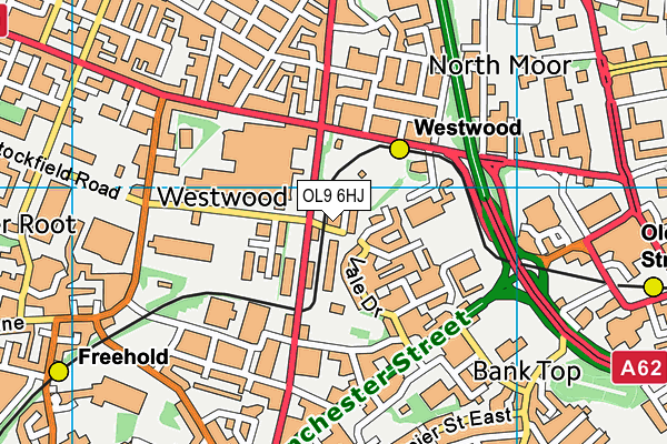 OL9 6HJ map - OS VectorMap District (Ordnance Survey) OL9 6HJ map - OS VectorMap District (Ordnance Survey)