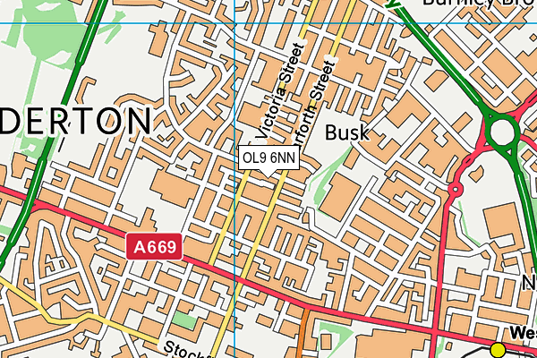 OL9 6NN map - OS VectorMap District (Ordnance Survey) OL9 6NN map - OS VectorMap District (Ordnance Survey)