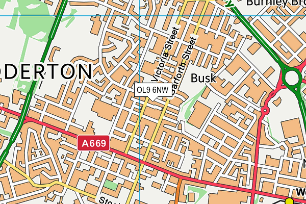 OL9 6NW map - OS VectorMap District (Ordnance Survey) OL9 6NW map - OS VectorMap District (Ordnance Survey)