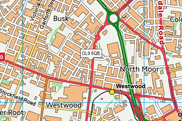 OL9 6QB map - OS VectorMap District (Ordnance Survey) OL9 6QB map - OS VectorMap District (Ordnance Survey)