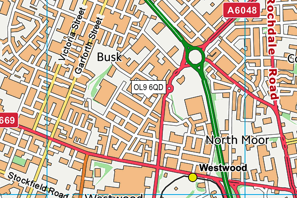 OL9 6QD map - OS VectorMap District (Ordnance Survey) OL9 6QD map - OS VectorMap District (Ordnance Survey)