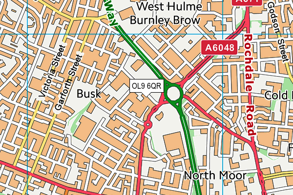 OL9 6QR map - OS VectorMap District (Ordnance Survey) OL9 6QR map - OS VectorMap District (Ordnance Survey)