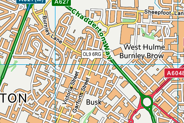 OL9 6RG map - OS VectorMap District (Ordnance Survey) OL9 6RG map - OS VectorMap District (Ordnance Survey)