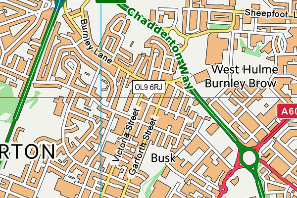 OL9 6RJ map - OS VectorMap District (Ordnance Survey) OL9 6RJ map - OS VectorMap District (Ordnance Survey)