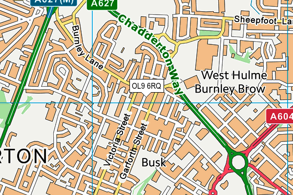 OL9 6RQ map - OS VectorMap District (Ordnance Survey) OL9 6RQ map - OS VectorMap District (Ordnance Survey)