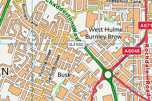 OL9 6SQ map - OS VectorMap District (Ordnance Survey) OL9 6SQ map - OS VectorMap District (Ordnance Survey)
