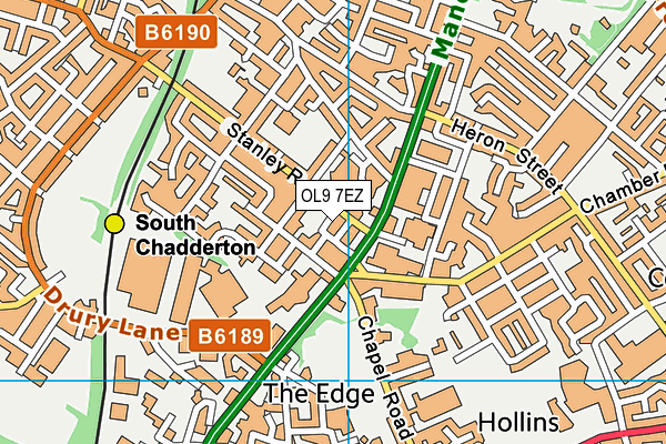 OL9 7EZ map - OS VectorMap District (Ordnance Survey) OL9 7EZ map - OS VectorMap District (Ordnance Survey)