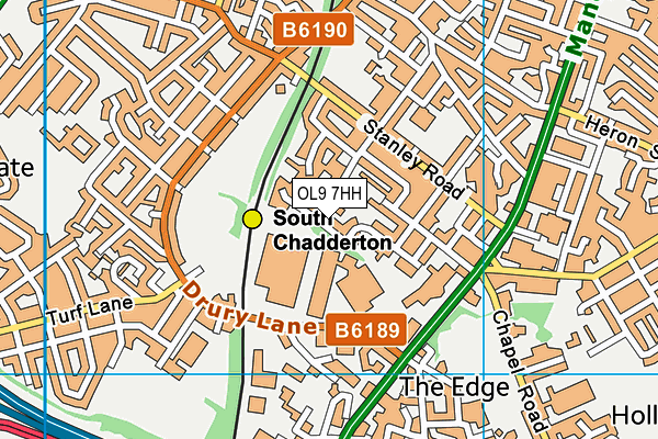 OL9 7HH map - OS VectorMap District (Ordnance Survey) OL9 7HH map - OS VectorMap District (Ordnance Survey)