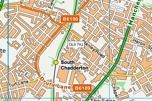 OL9 7HJ map - OS VectorMap District (Ordnance Survey) OL9 7HJ map - OS VectorMap District (Ordnance Survey)