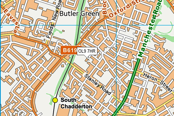 OL9 7HR map - OS VectorMap District (Ordnance Survey) OL9 7HR map - OS VectorMap District (Ordnance Survey)