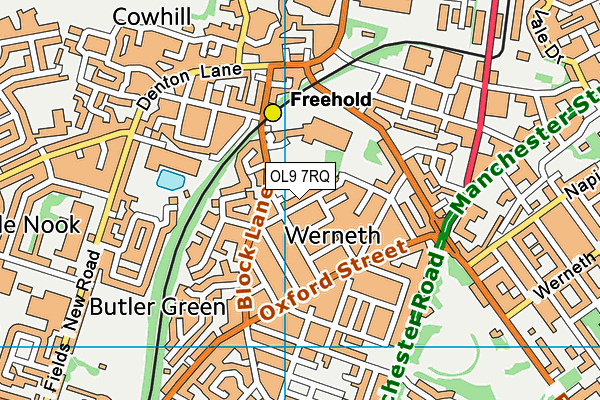 OL9 7RQ map - OS VectorMap District (Ordnance Survey) OL9 7RQ map - OS VectorMap District (Ordnance Survey)