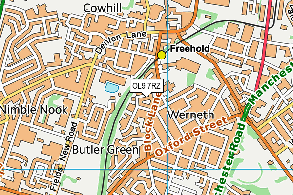 OL9 7RZ map - OS VectorMap District (Ordnance Survey) OL9 7RZ map - OS VectorMap District (Ordnance Survey)