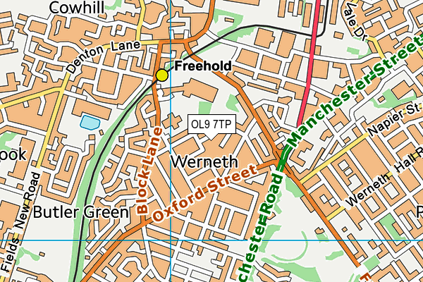 OL9 7TP map - OS VectorMap District (Ordnance Survey) OL9 7TP map - OS VectorMap District (Ordnance Survey)