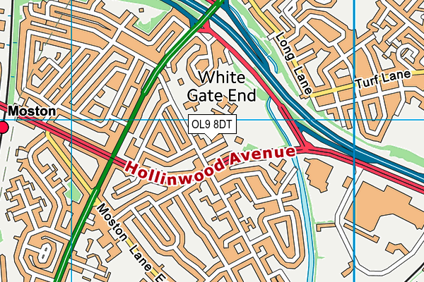 OL9 8DT map - OS VectorMap District (Ordnance Survey) OL9 8DT map - OS VectorMap District (Ordnance Survey)
