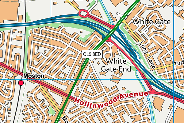 OL9 8ED map - OS VectorMap District (Ordnance Survey) OL9 8ED map - OS VectorMap District (Ordnance Survey)