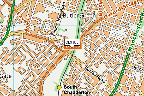 OL9 8JL map - OS VectorMap District (Ordnance Survey) OL9 8JL map - OS VectorMap District (Ordnance Survey)