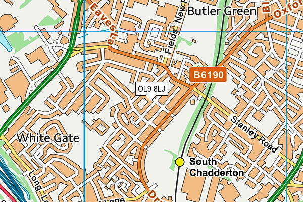 OL9 8LJ map - OS VectorMap District (Ordnance Survey) OL9 8LJ map - OS VectorMap District (Ordnance Survey)