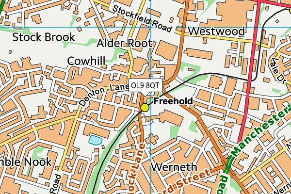 OL9 8QT map - OS VectorMap District (Ordnance Survey) OL9 8QT map - OS VectorMap District (Ordnance Survey)