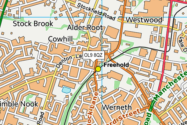 OL9 8QZ map - OS VectorMap District (Ordnance Survey) OL9 8QZ map - OS VectorMap District (Ordnance Survey)