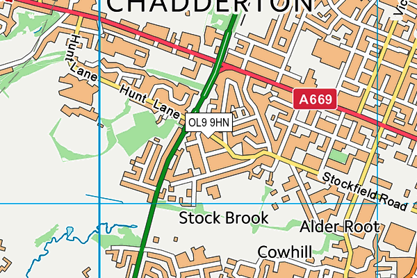 OL9 9HN map - OS VectorMap District (Ordnance Survey) OL9 9HN map - OS VectorMap District (Ordnance Survey)