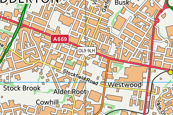 OL9 9LH map - OS VectorMap District (Ordnance Survey) OL9 9LH map - OS VectorMap District (Ordnance Survey)