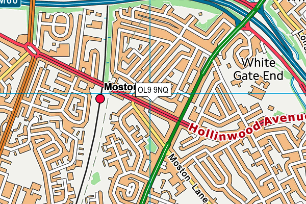 OL9 9NQ map - OS VectorMap District (Ordnance Survey)