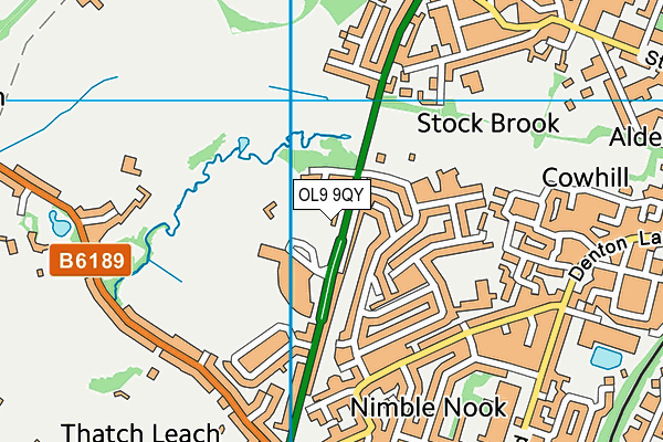 OL9 9QY map - OS VectorMap District (Ordnance Survey)