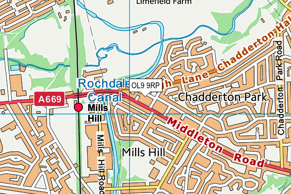 OL9 9RP map - OS VectorMap District (Ordnance Survey) OL9 9RP map - OS VectorMap District (Ordnance Survey)