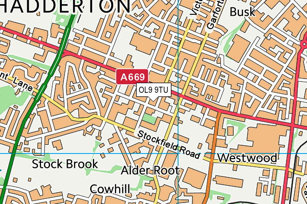 OL9 9TU map - OS VectorMap District (Ordnance Survey) OL9 9TU map - OS VectorMap District (Ordnance Survey)