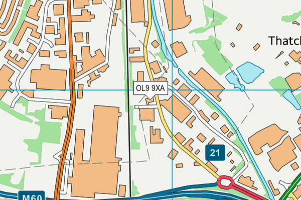 OL9 9XA map - OS VectorMap District (Ordnance Survey) OL9 9XA map - OS VectorMap District (Ordnance Survey)