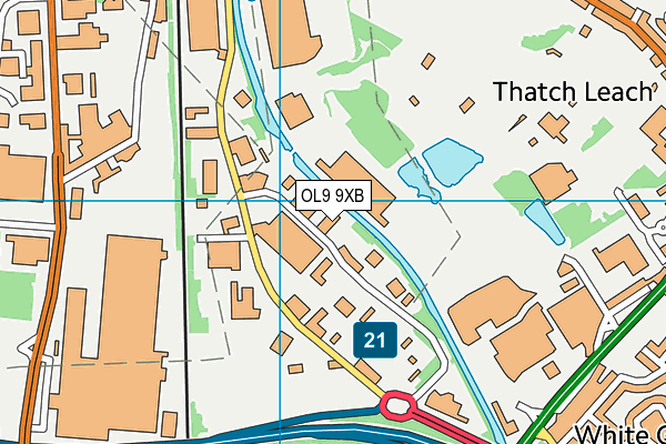 OL9 9XB map - OS VectorMap District (Ordnance Survey) OL9 9XB map - OS VectorMap District (Ordnance Survey)