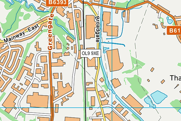 OL9 9XE map - OS VectorMap District (Ordnance Survey) OL9 9XE map - OS VectorMap District (Ordnance Survey)