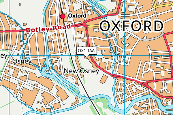 OX1 1AA map - OS VectorMap District (Ordnance Survey) OX1 1AA map - OS VectorMap District (Ordnance Survey)