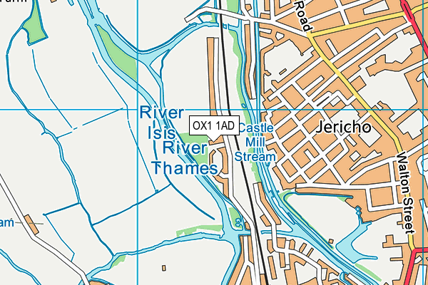 OX1 1AD map - OS VectorMap District (Ordnance Survey)
