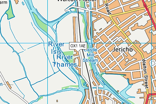 OX1 1AE map - OS VectorMap District (Ordnance Survey)