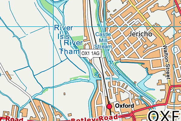 OX1 1AG map - OS VectorMap District (Ordnance Survey) OX1 1AG map - OS VectorMap District (Ordnance Survey)