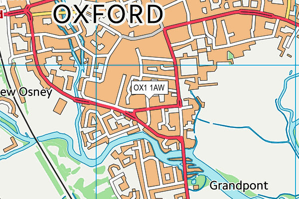 OX1 1AW map - OS VectorMap District (Ordnance Survey) OX1 1AW map - OS VectorMap District (Ordnance Survey)