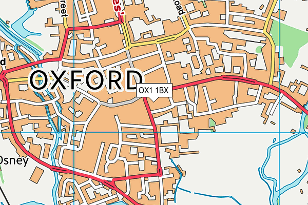 OX1 1BX map - OS VectorMap District (Ordnance Survey) OX1 1BX map - OS VectorMap District (Ordnance Survey)