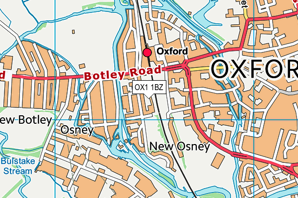 OX1 1BZ map - OS VectorMap District (Ordnance Survey) OX1 1BZ map - OS VectorMap District (Ordnance Survey)