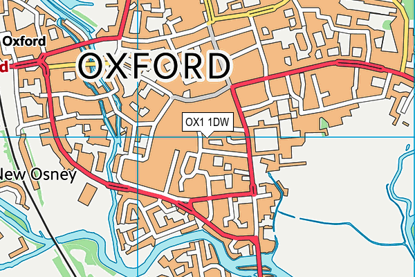 OX1 1DW map - OS VectorMap District (Ordnance Survey) OX1 1DW map - OS VectorMap District (Ordnance Survey)