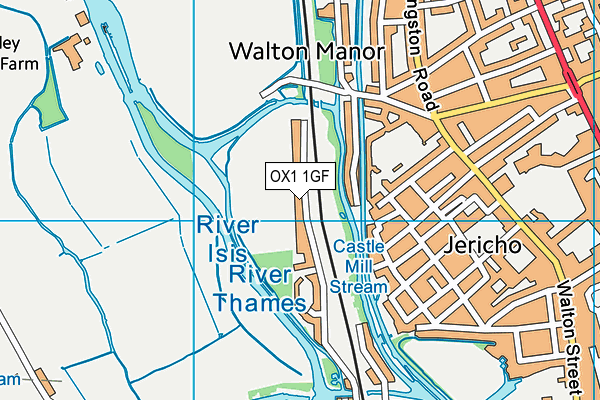 OX1 1GF map - OS VectorMap District (Ordnance Survey) OX1 1GF map - OS VectorMap District (Ordnance Survey)