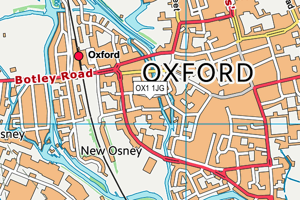 OX1 1JG map - OS VectorMap District (Ordnance Survey) OX1 1JG map - OS VectorMap District (Ordnance Survey)