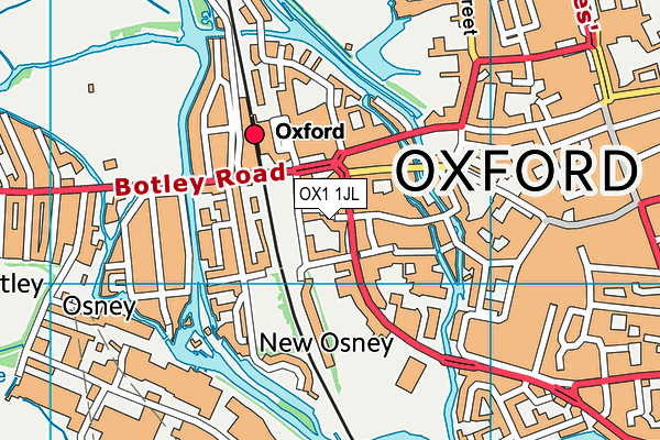 OX1 1JL map - OS VectorMap District (Ordnance Survey) OX1 1JL map - OS VectorMap District (Ordnance Survey)
