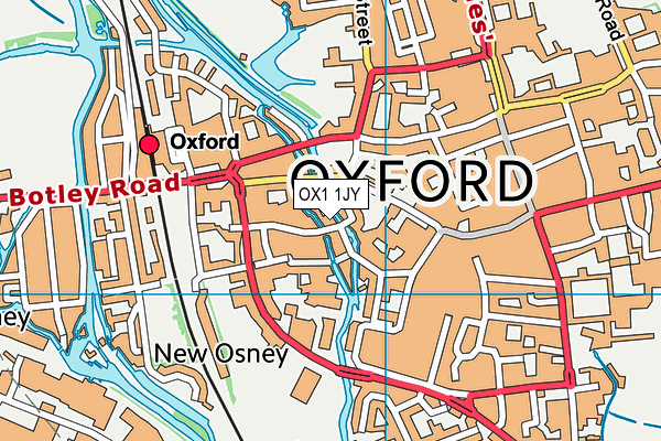 OX1 1JY map - OS VectorMap District (Ordnance Survey) OX1 1JY map - OS VectorMap District (Ordnance Survey)