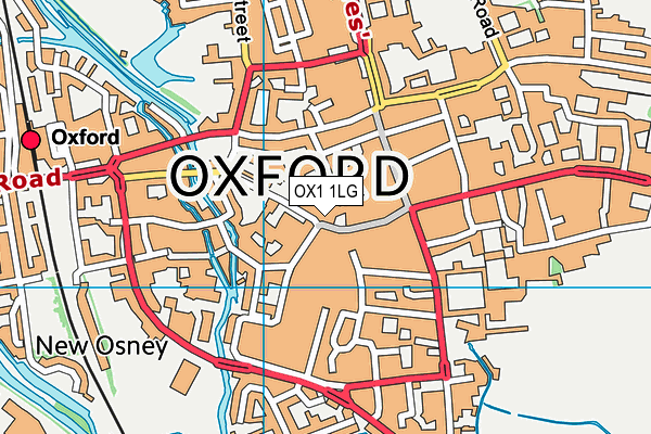 OX1 1LG map - OS VectorMap District (Ordnance Survey) OX1 1LG map - OS VectorMap District (Ordnance Survey)