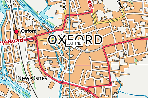 OX1 1ND map - OS VectorMap District (Ordnance Survey) OX1 1ND map - OS VectorMap District (Ordnance Survey)