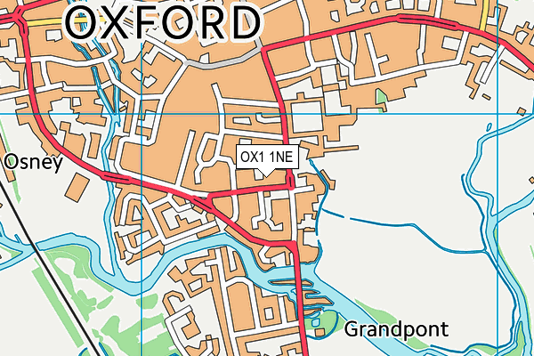 OX1 1NE map - OS VectorMap District (Ordnance Survey) OX1 1NE map - OS VectorMap District (Ordnance Survey)
