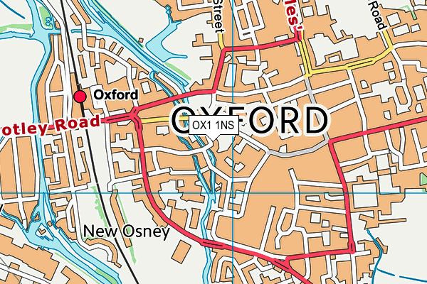 OX1 1NS map - OS VectorMap District (Ordnance Survey) OX1 1NS map - OS VectorMap District (Ordnance Survey)