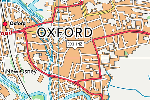 OX1 1NZ map - OS VectorMap District (Ordnance Survey) OX1 1NZ map - OS VectorMap District (Ordnance Survey)