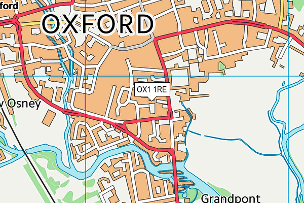 OX1 1RE map - OS VectorMap District (Ordnance Survey) OX1 1RE map - OS VectorMap District (Ordnance Survey)